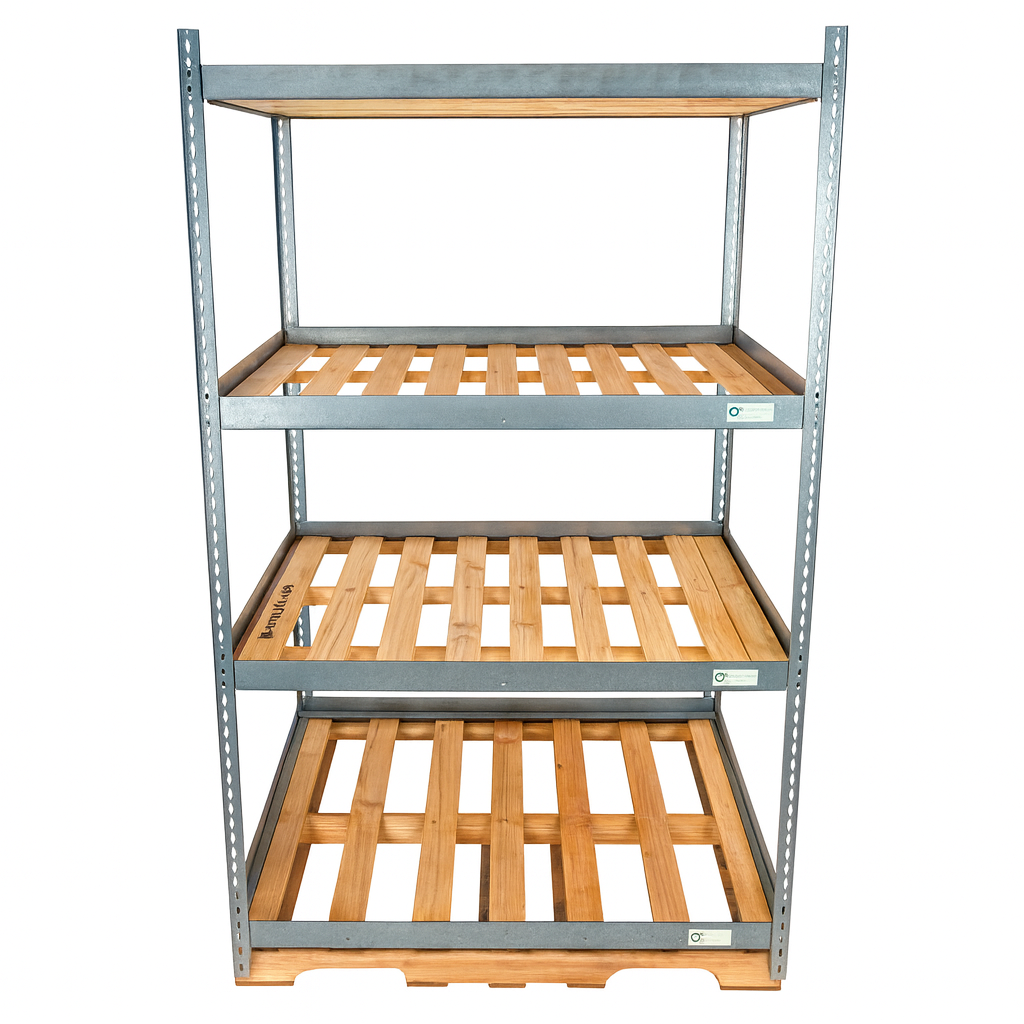 ArborCraft GalvaBamboo 4-Tier Greenhouse Shelving System