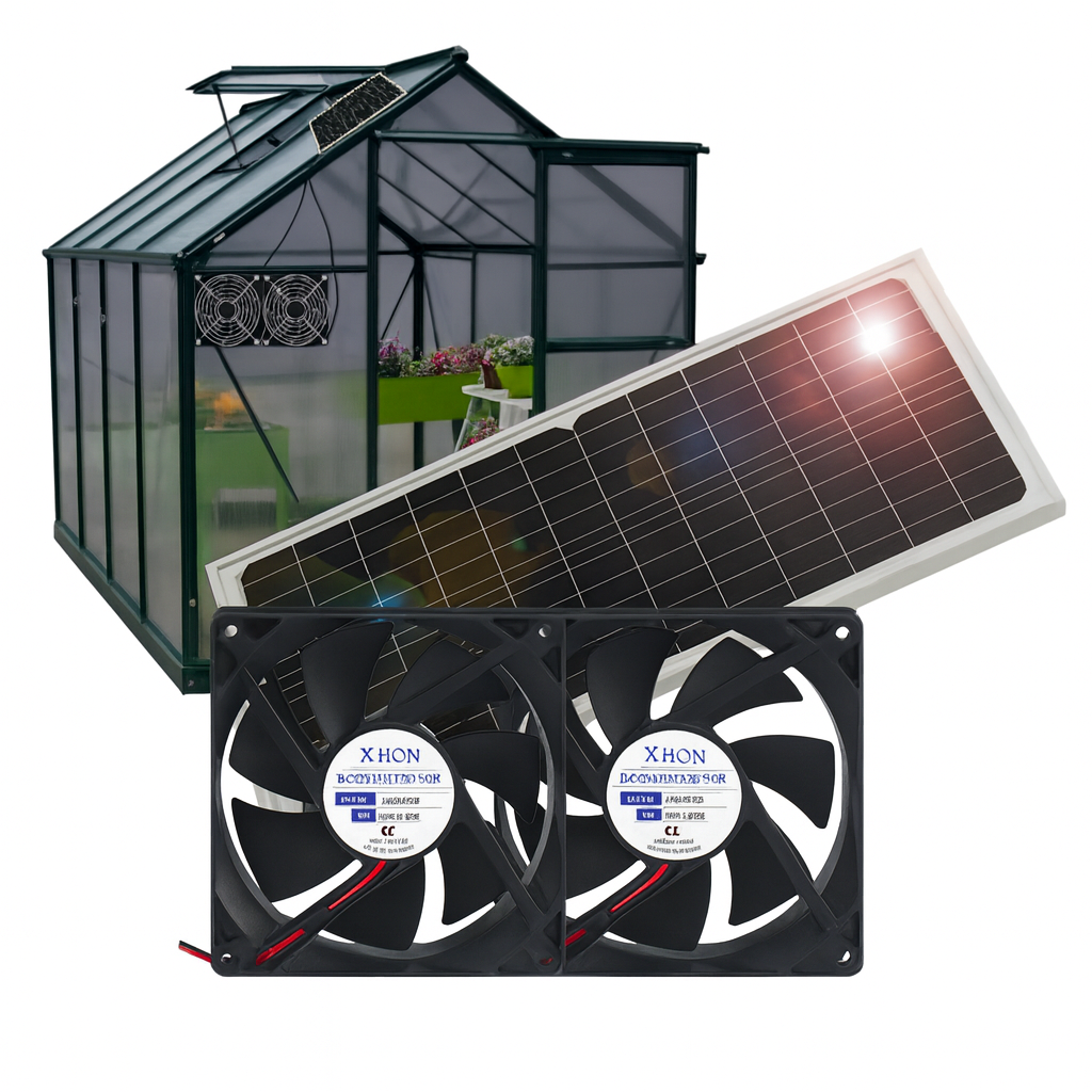 SolFlora AeroTwin 25W Solar Greenhouse Vent Kit