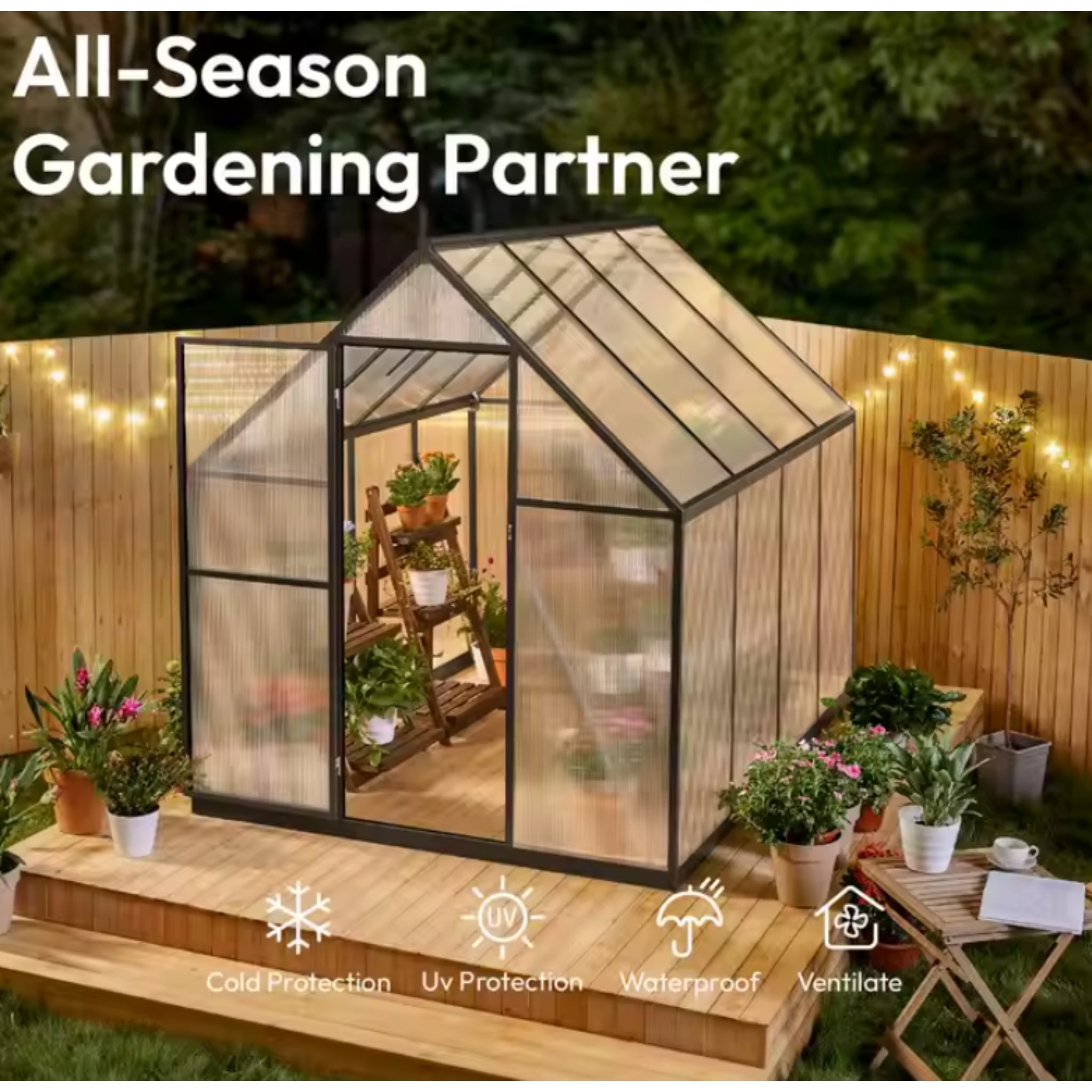 Veridian LuxeFrame 8×12 Greenhouse