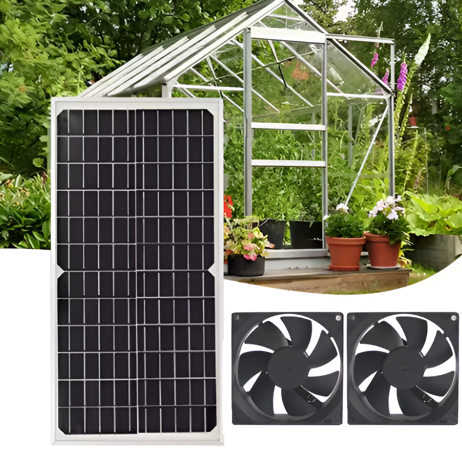 SolFlora AeroTwin 25W Solar Greenhouse Vent Kit
